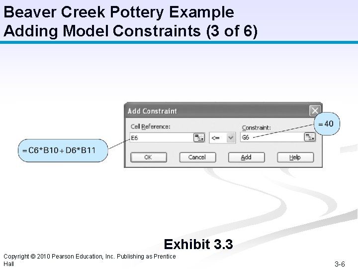 Beaver Creek Pottery Example Adding Model Constraints (3 of 6) Exhibit 3. 3 Copyright