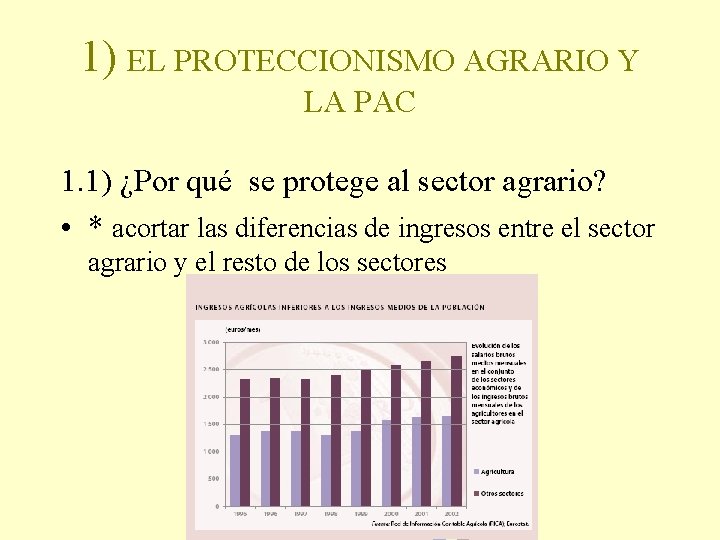 1) EL PROTECCIONISMO AGRARIO Y LA PAC 1. 1) ¿Por qué se protege al