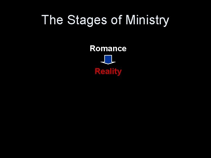 The Stages of Ministry Romance Reality 