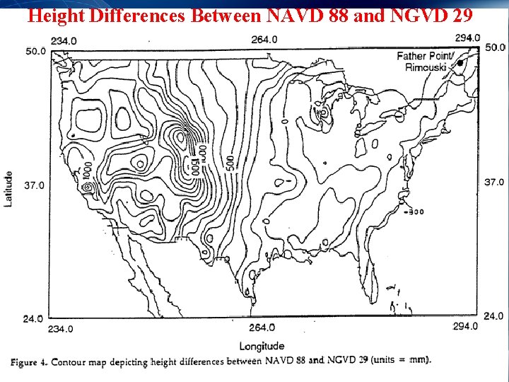 Height Differences Between NAVD 88 and NGVD 29 