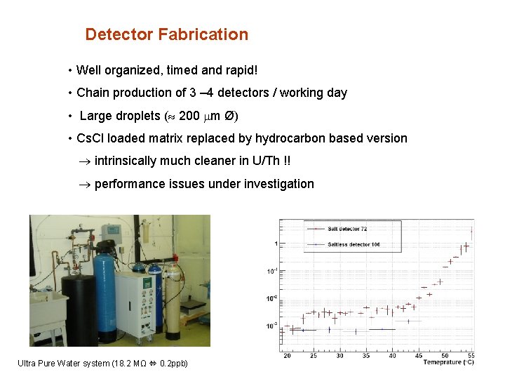 Detector Fabrication • Well organized, timed and rapid! • Chain production of 3 –
