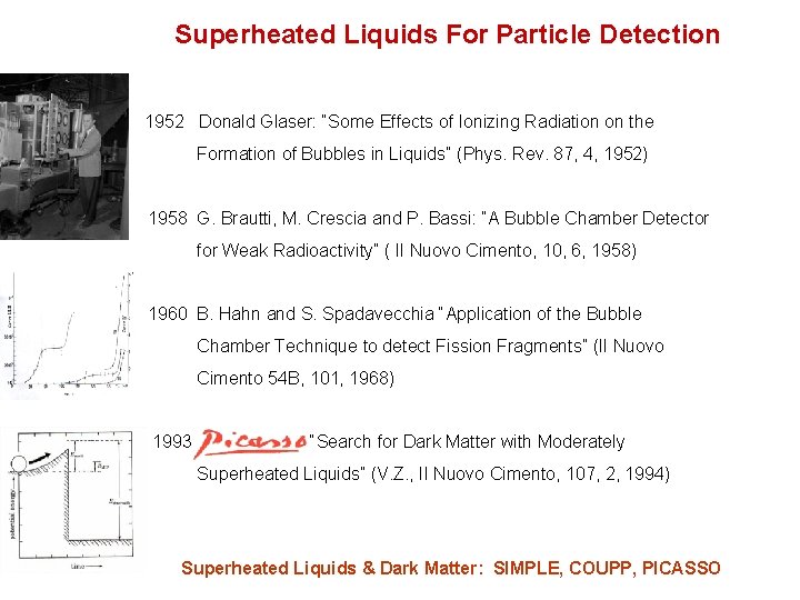 Superheated Liquids For Particle Detection 1952 Donald Glaser: “Some Effects of Ionizing Radiation on