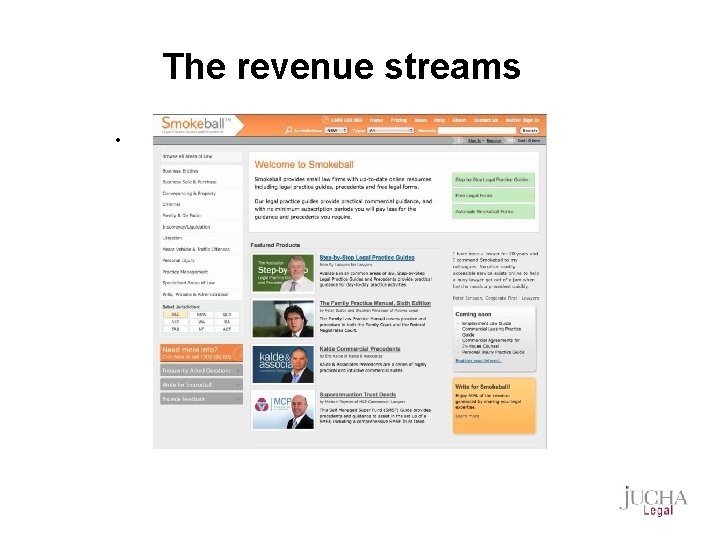 The revenue streams • 