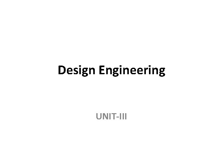 Design Engineering UNIT-III 