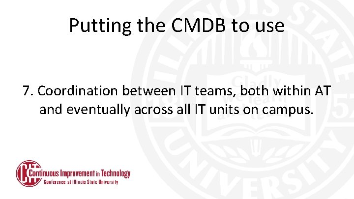 Significant value to assist Putting the CMDB to use troubleshooting during outages and service