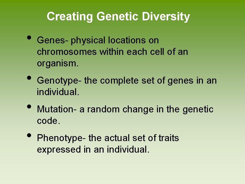 Chapter 5 Evolution of Biodiversity Earth is home