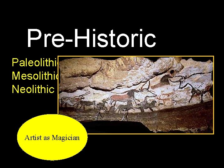 Pre-Historic Paleolithic Mesolithic Neolithic Artist as Magician 