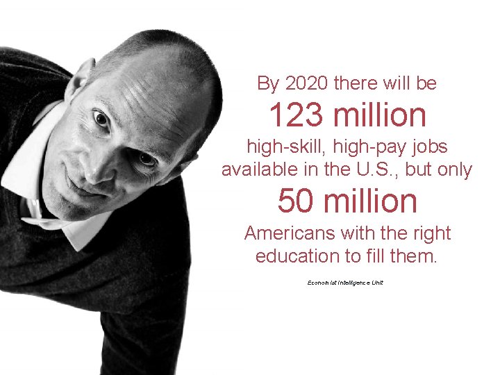 By 2020 there will be 123 million high-skill, high-pay jobs available in the U.