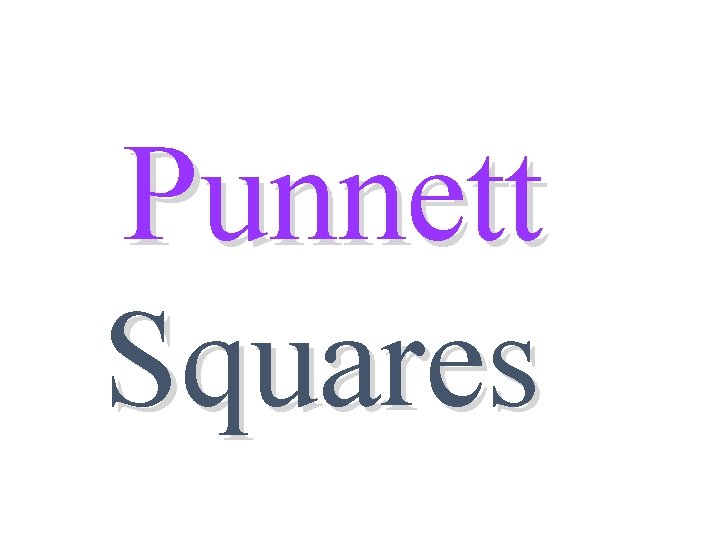 Punnett Squares 