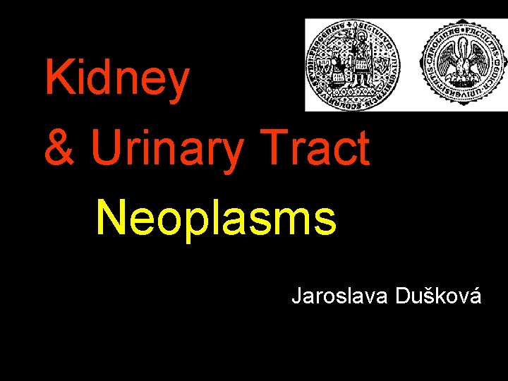 Kidney & Urinary Tract Neoplasms Jaroslava Dušková 