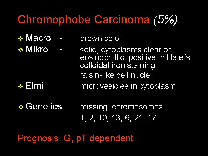 Chromophobe Carcinoma (5%) v Macro v Mikro - v Elmi v Genetics brown color