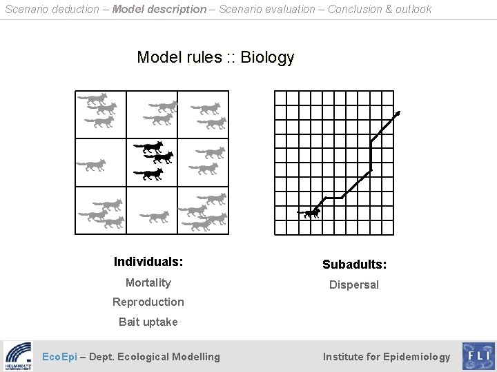 Scenario deduction – Model description – Scenario evaluation – Conclusion & outlook Model rules