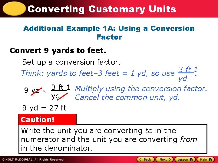 Convert Customary Converting Customary Units Warm Up Problem of the