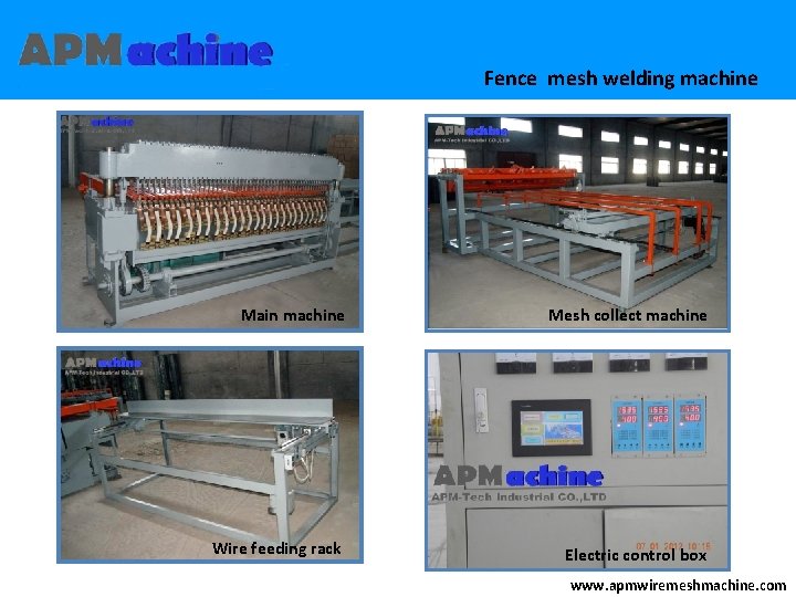 Fence mesh welding machine Main machine Mesh collect machine Wire feeding rack Electric control