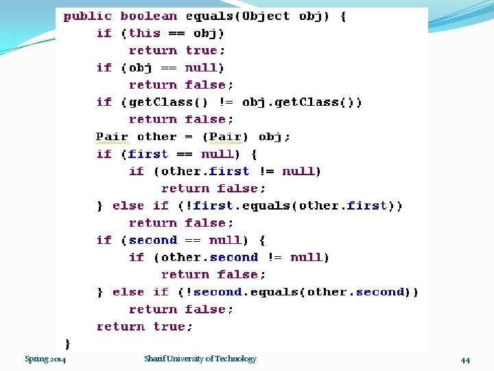 Spring 2014 Sharif University of Technology 44 