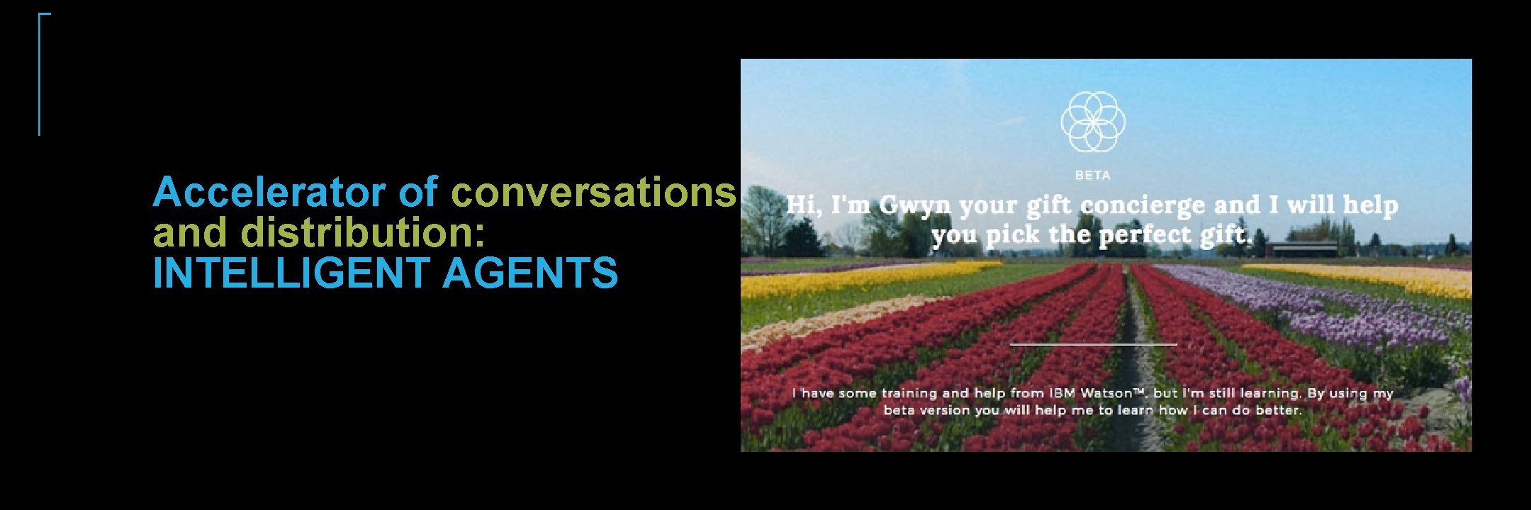 Accelerator of conversations and distribution: INTELLIGENT AGENTS Accelerator of conversations and distribution: INTELLIGENT AGENTS