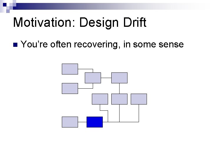 Motivation: Design Drift You’re often recovering, in some sense 