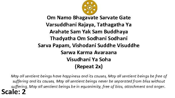 Om Namo Bhagavate Sarvate Gate Varsuddhani Rajaya, Tathagatha Ya Arahate Sam Yak Sam Buddhaya