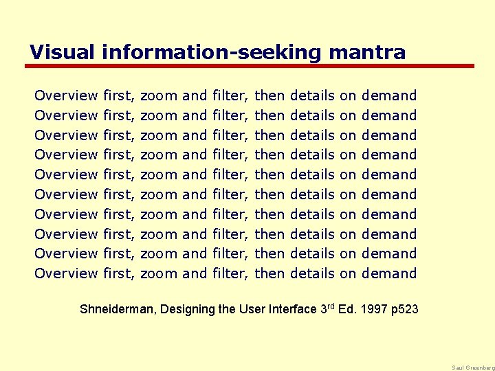 Visual information-seeking mantra Overview Overview Overview first, first, first, zoom zoom zoom and and