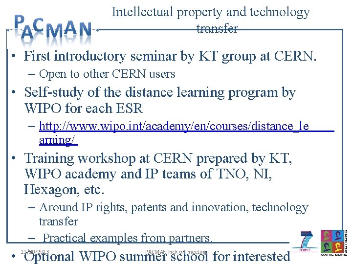 Intellectual property and technology transfer • First introductory seminar by KT group at CERN.