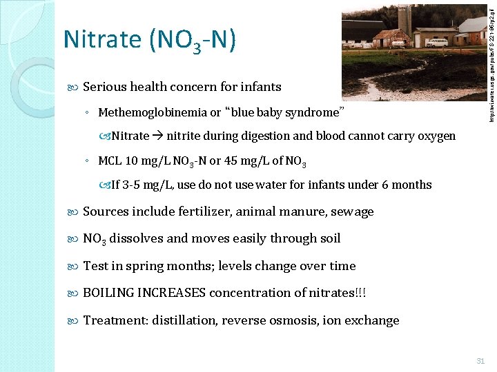 http: //wi. water. usgs. gov/pubs/FS-221 -95/p 2. gif Nitrate (NO 3 -N) Serious health