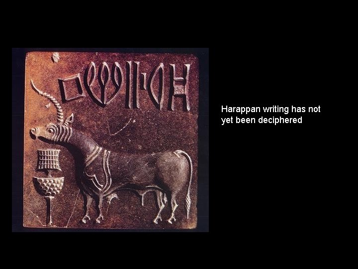 Harappan writing has not yet been deciphered 