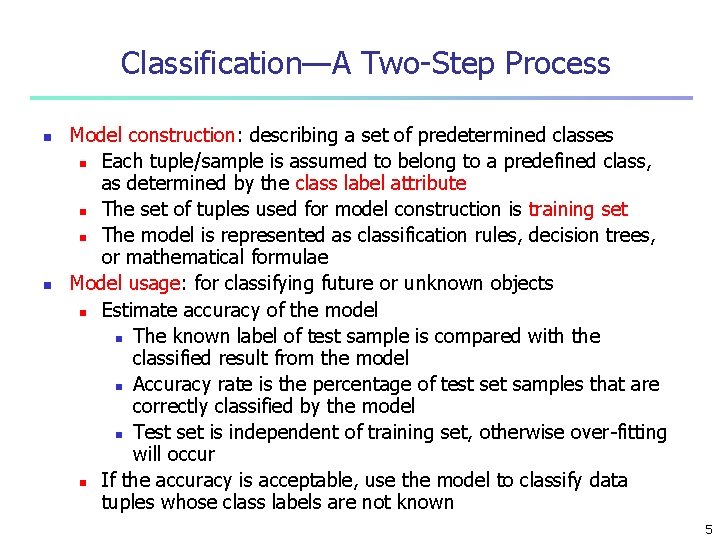 building classification model with python step by step... Data Mining amd Knowledge Acquisition Chapter 5 BIS