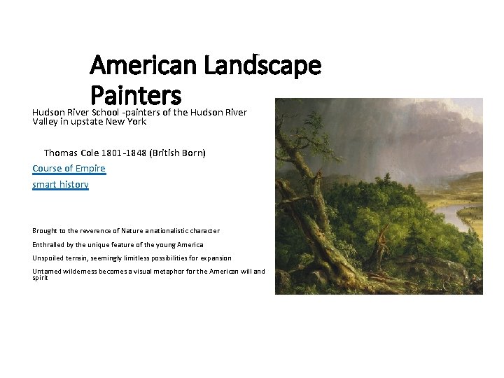 American Landscape Painters Hudson River School -painters of the Hudson River Valley in upstate