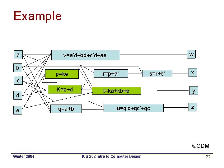 Ics 252 Introduction To Computer Design Lecture 11