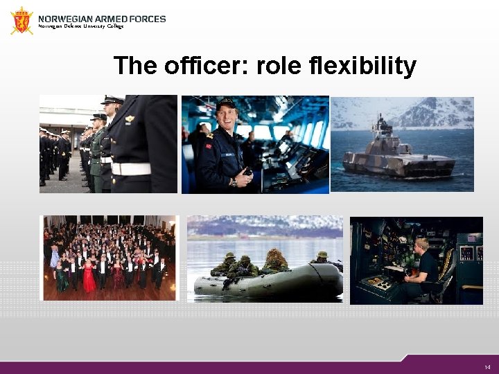 Norwegian Defence University College The officer: role flexibility 14 