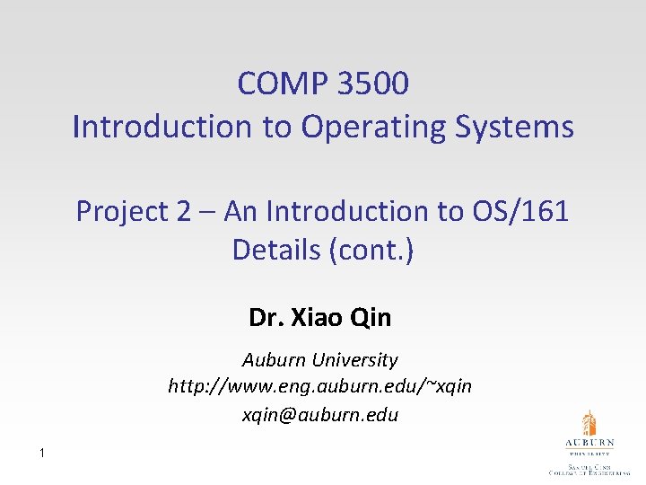 COMP 3500 Introduction to Operating Systems Project 2 – An Introduction to OS/161 Details