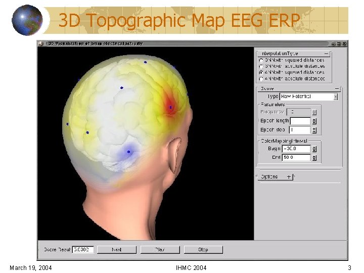 3 D Topographic Map EEG ERP March 19, 2004 IHMC 2004 3 