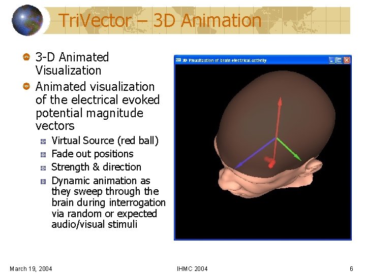 Tri. Vector – 3 D Animation 3 -D Animated Visualization Animated visualization of the