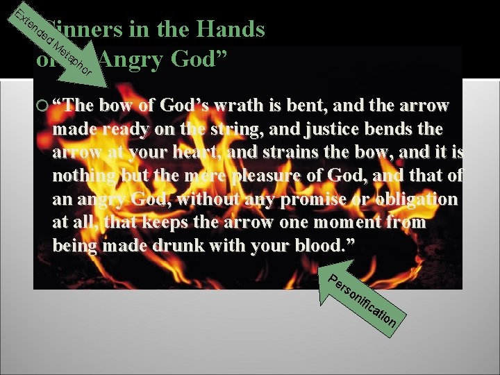 Ex te nd “Sinners in the Hands ed M et ap ho Angry God”