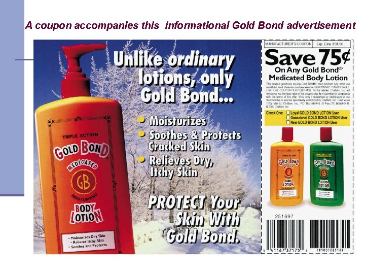 A coupon accompanies this informational Gold Bond advertisement 