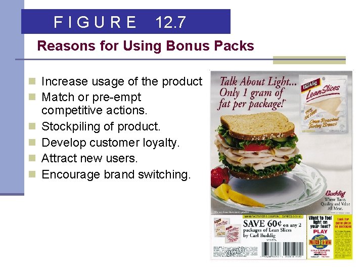 FIGURE 12. 7 Reasons for Using Bonus Packs n Increase usage of the product