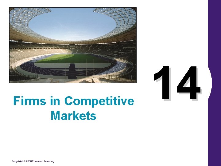 Firms in Competitive Markets Copyright © 2006 Thomson Learning 14 