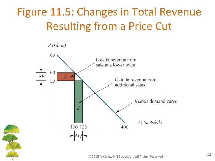 Figure 11. 5: Changes in Total Revenue Resulting from a Price Cut © 2015