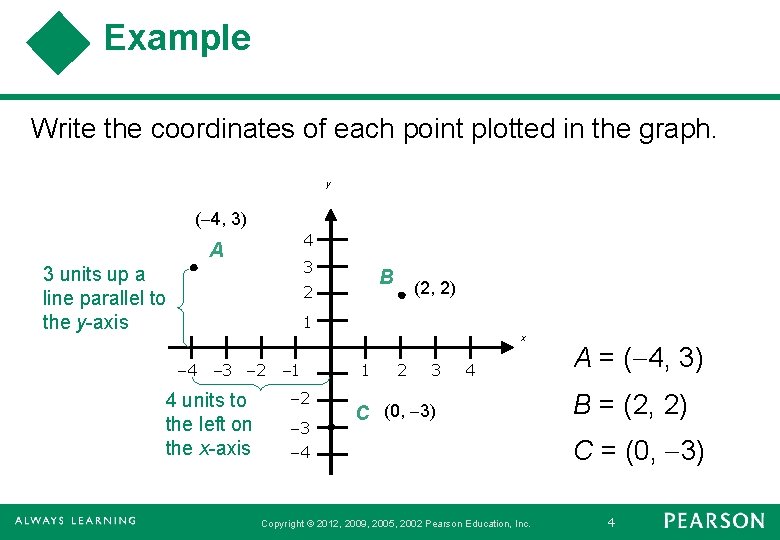 Section 3 1 The Rectangular Coordinate System Copyright