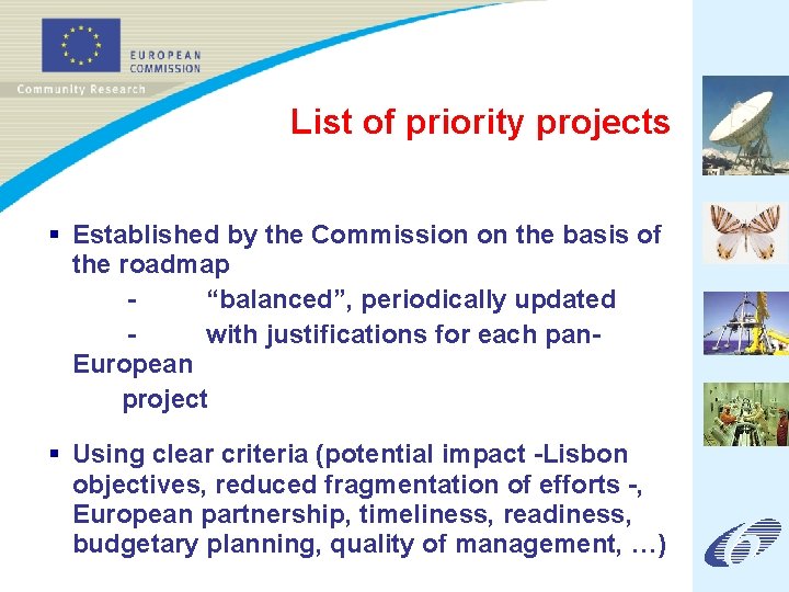 List of priority projects § Established by the Commission on the basis of the