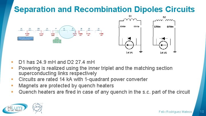 Separation and Recombination Dipoles Circuits § § § D 1 has 24. 9 m. Separation and Recombination Dipoles Circuits § § § D 1 has 24. 9 m.