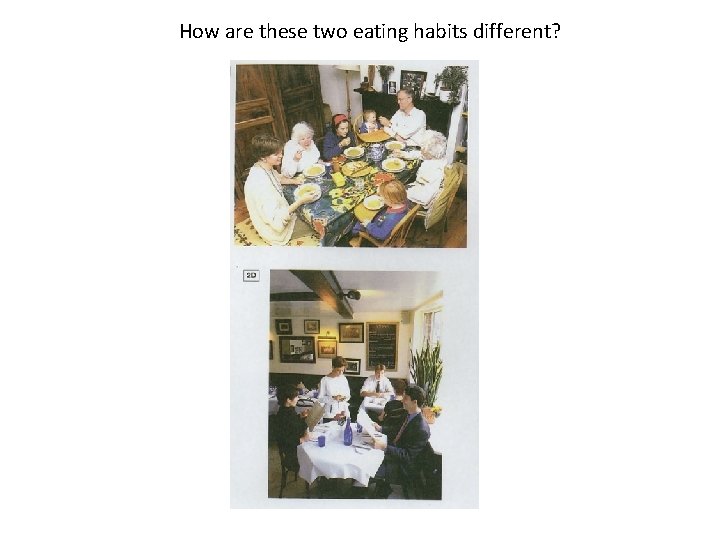How are these two eating habits different? How are these two eating habits different?