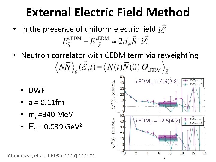 External Electric Field Method • In the presence of uniform electric field • Neutron