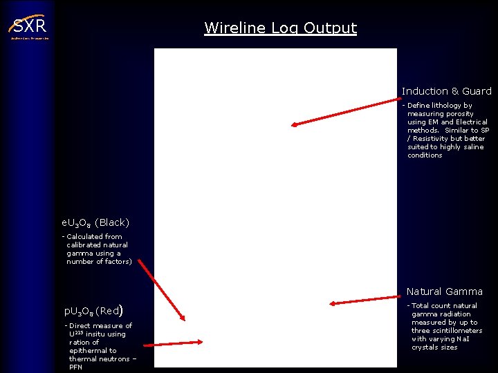 SXR Wireline Log Output Southern Cross Resources Inc Induction & Guard - Define lithology