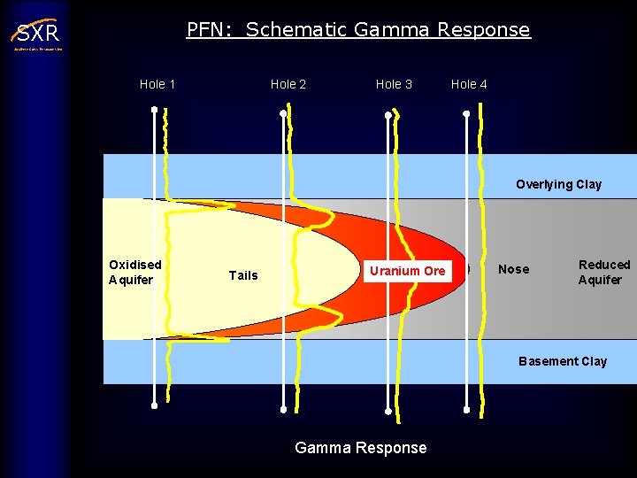 PFN: Schematic Gamma Response SXR Southern Cross Resources Inc Hole 1 Hole 2 Hole