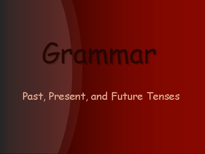 Grammar Past, Present, and Future Tenses 