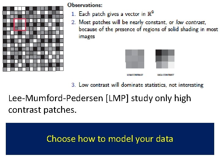 Lee-Mumford-Pedersen [LMP] study only high contrast patches. Collection: 4. 5 x 106 high contrast