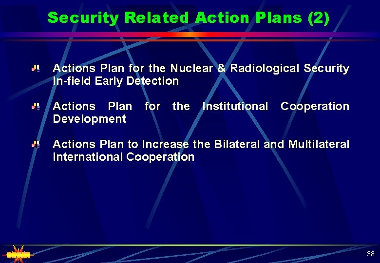 Security Related Action Plans (2) Actions Plan for the Nuclear & Radiological Security In-field