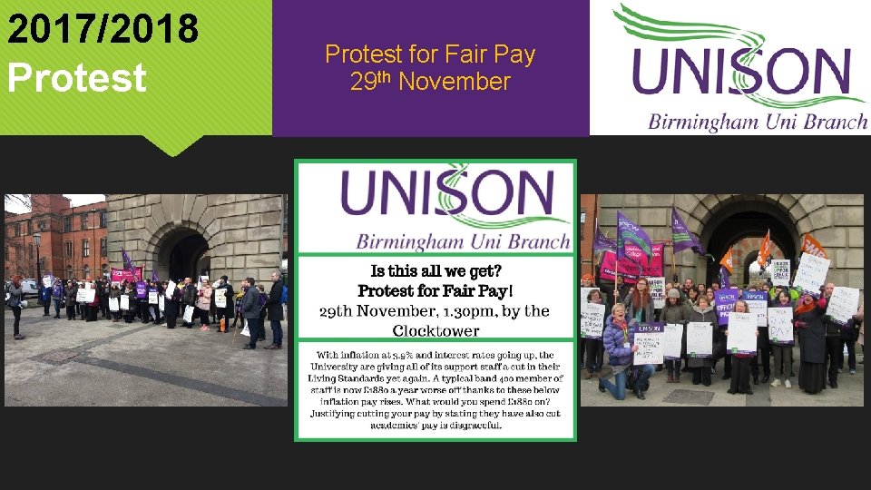 2017/2018 Protest for Fair Pay 29 th November 