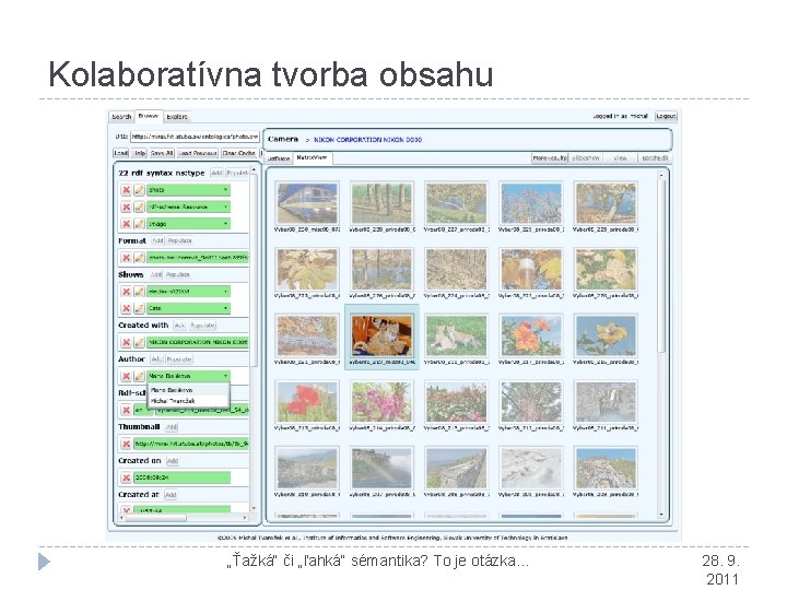 Kolaboratívna tvorba obsahu „Ťažká“ či „ľahká“ sémantika? To je otázka. . . 28. 9.